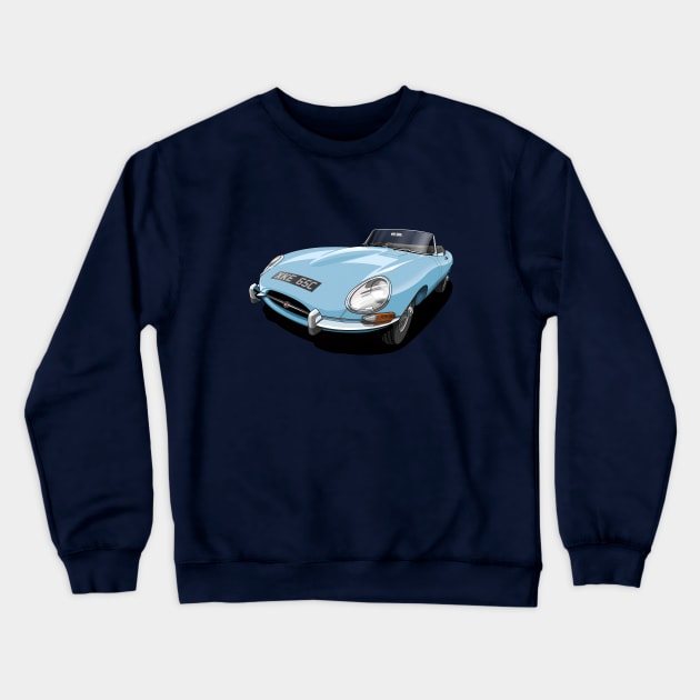 Jaguar e-type roadster Crewneck Sweatshirt by candcretro